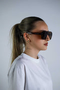 Amber Santos rectangular sunglasses with UV400 protective lenses