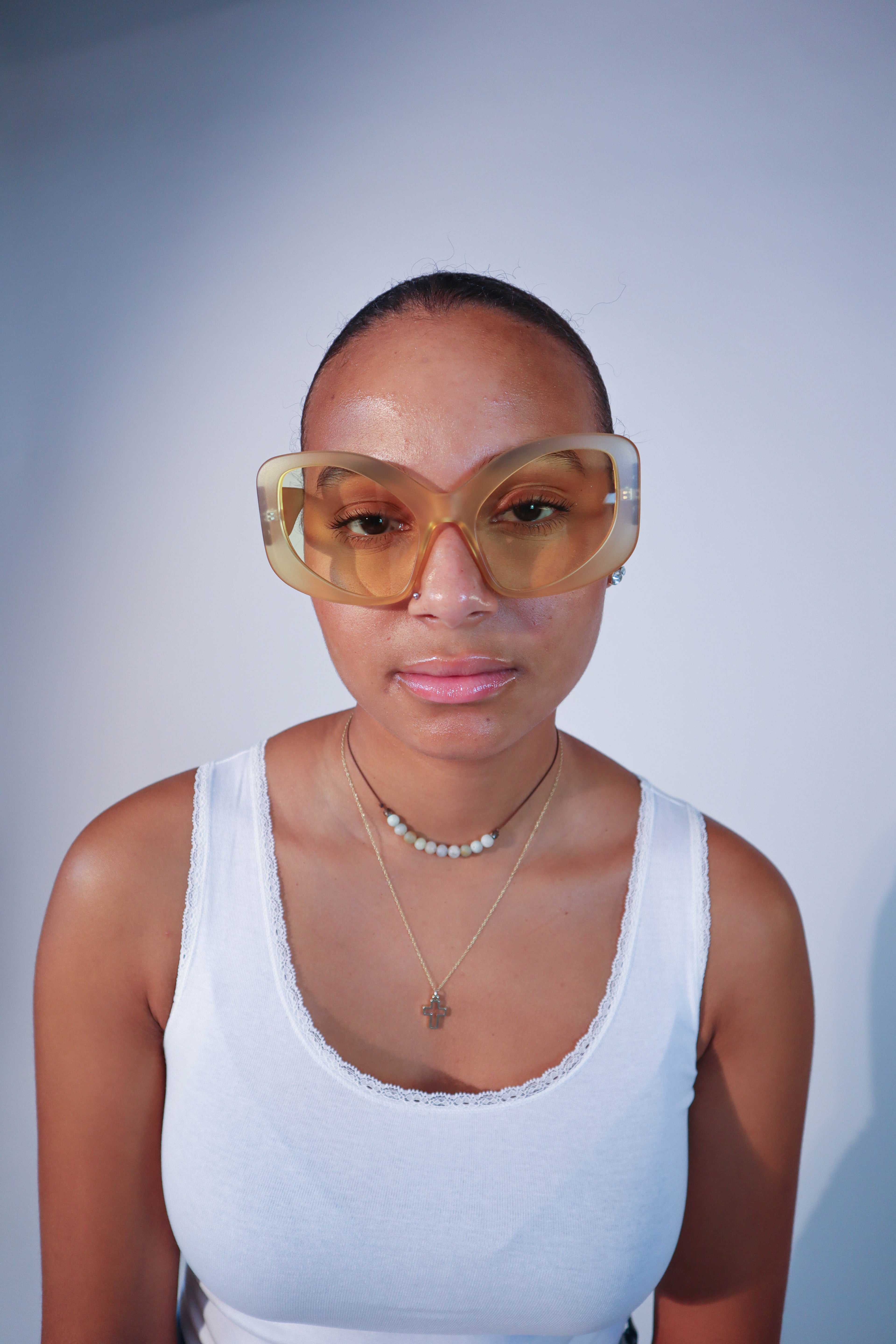 BUMBLEBEE yellow acetate oval sunglasses with tinted lenses and UV protection