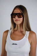 Black square JADE SANTOS sunglasses with UV400 protection for men and women